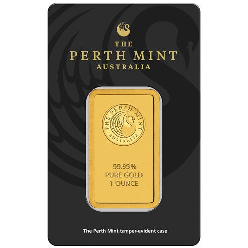 The Perth Mint Australia One Ounce (1 oz) Kangaroo Pure 99.99% Gold Minted Bar with Temper Evident Case.