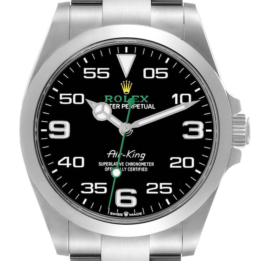 2024 Rolex 40mm Air-King Oyster Perpetual Stainless Steel Watch with Black Dial. (UNWORN 126900)