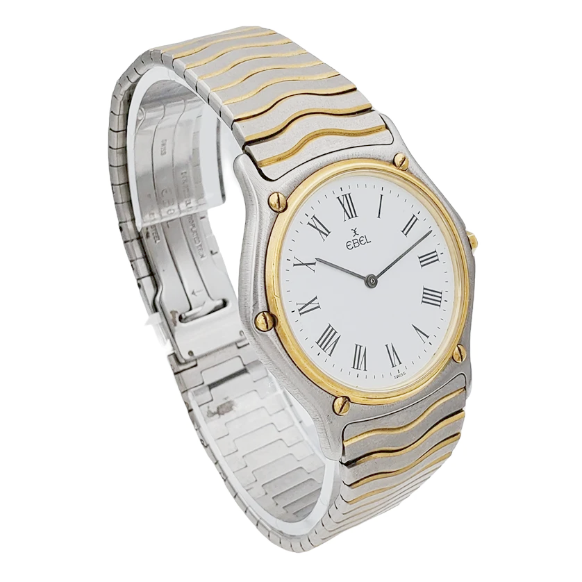 Men's Ebel 34mm 18K Yellow Gold / Stainless Steel Two Tone Wristwatch with Roman Numeral Dial. (Pre-Owned)