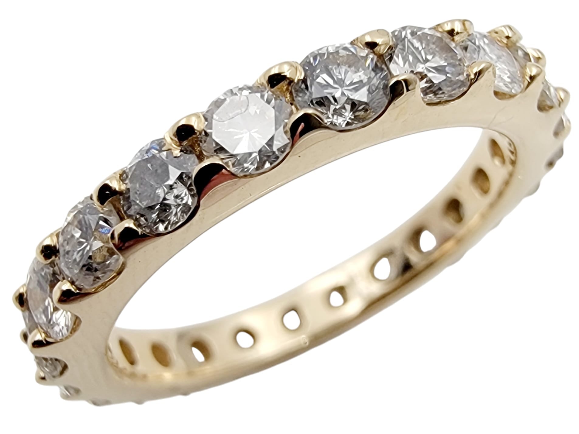 14k Yellow Gold Round Brilliant Diamond Eternity Band