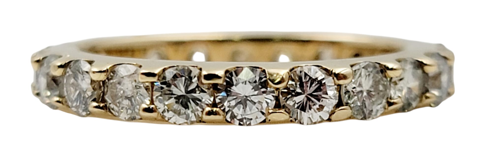 14k Yellow Gold Round Brilliant Diamond Eternity Band