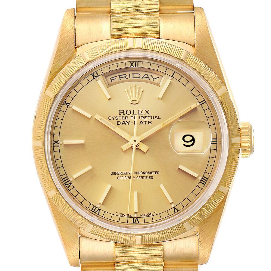Men's Rolex 36mm Presidential 18K Yellow Gold Wristwatch w/ Gold Dial & Fluted Bezel. (Pre-Owned)