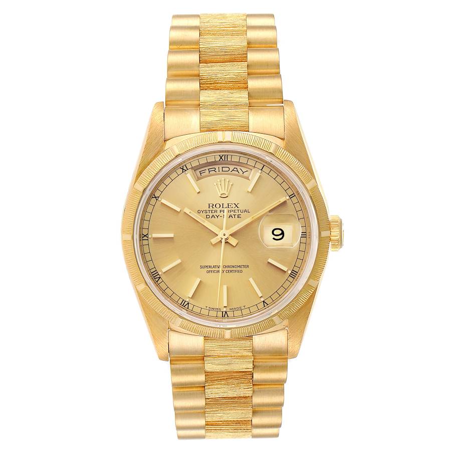 Men's Rolex 36mm Presidential 18K Yellow Gold Wristwatch w/ Gold Dial & Fluted Bezel. (Pre-Owned)