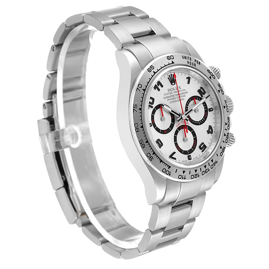 Men's Rolex 40mm Daytona - 18K White Gold Wristwatch with Silver Chronograph Dial. (Pre-Owned 116509)