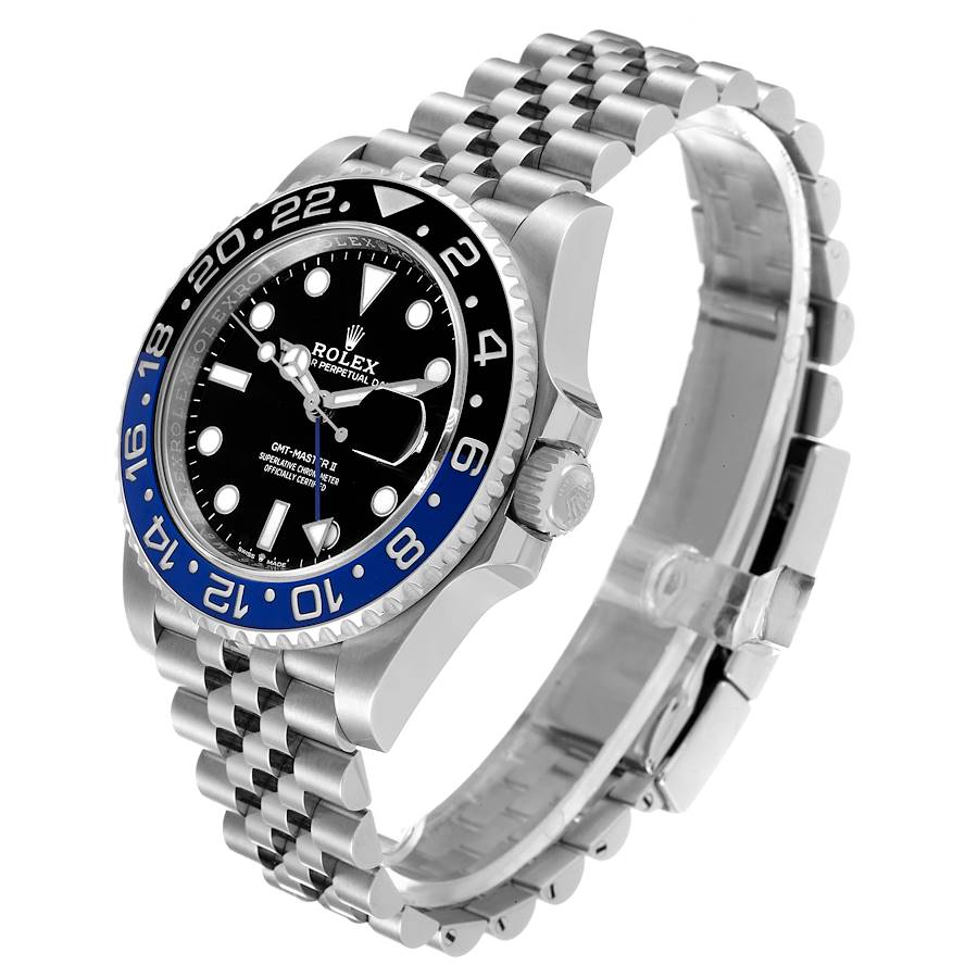 2020 Men's Rolex 40mm GMT Master II "Batman" Stainless Steel Wristwatch w/ Black Dial & Blue / Black Bezel. (Pre-Owned 126710)