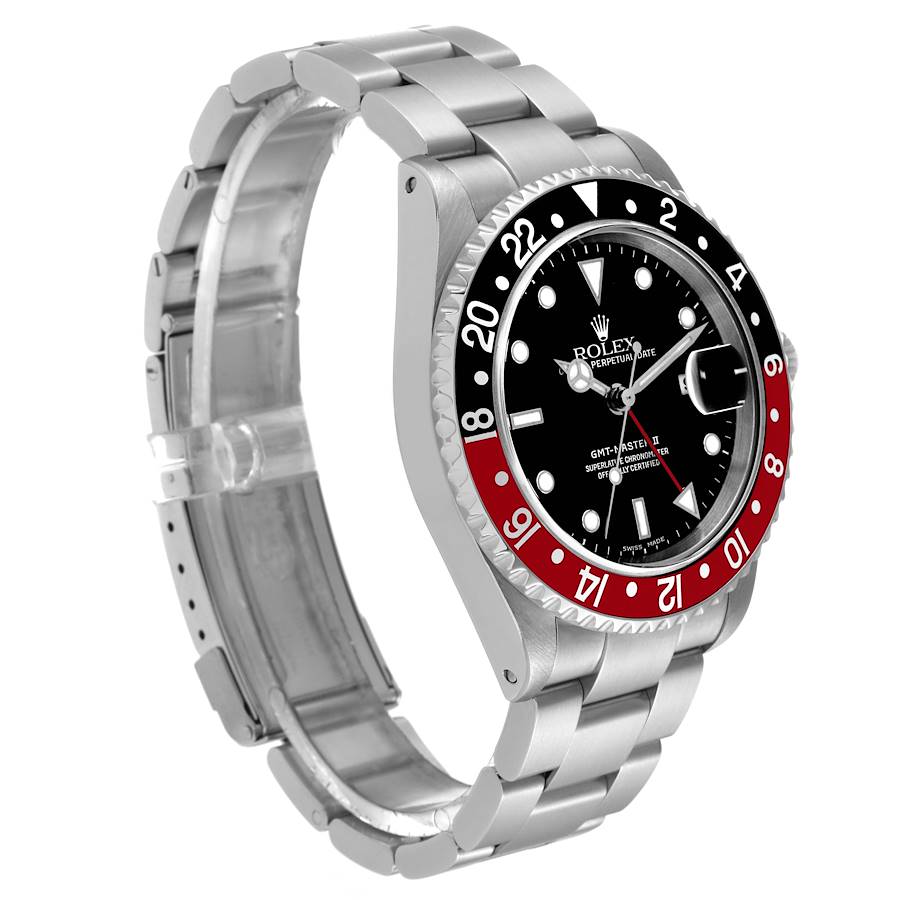 Men's Rolex 40mm GMT Master II Stainless Steel Wristwatch with Black Dial & Coke Bezel. (Pre-Owned 16710)