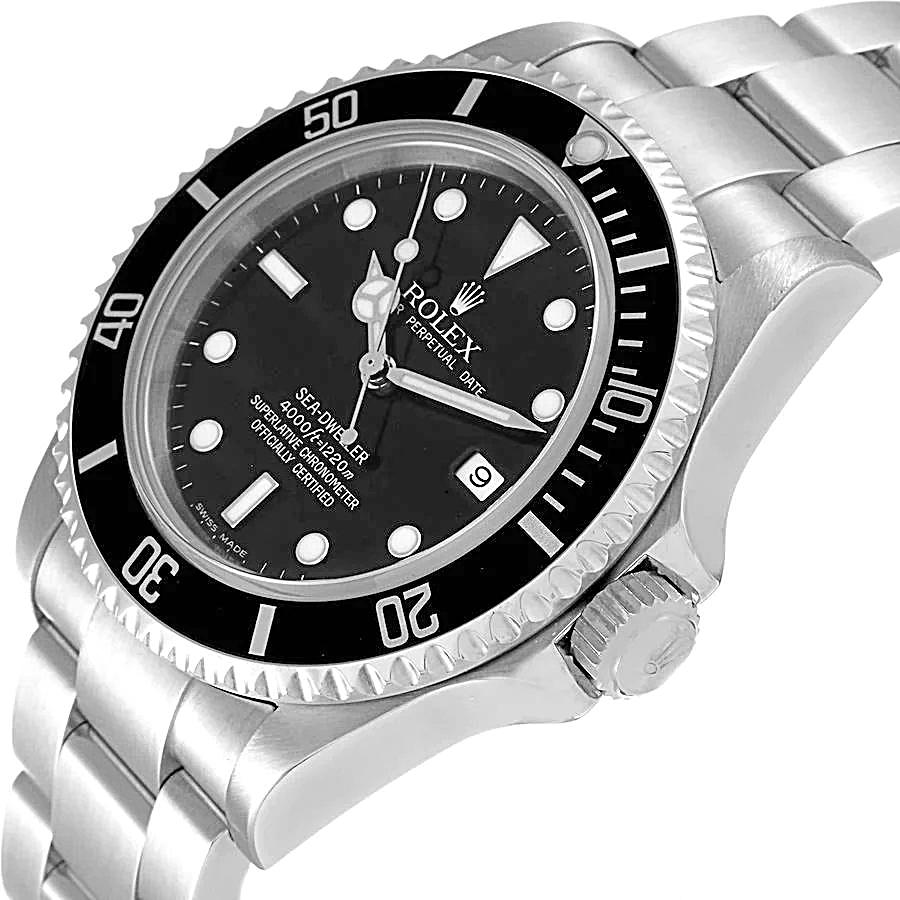 Men's Rolex 40mm Seadweller Oyster Perpetual Stainless Steel Wristwatch with Black Dial & Black Bezel. (Pre-Owned 16600)