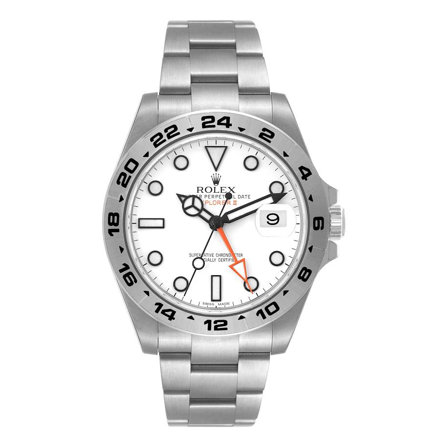 Men's Rolex 42mm Explorer II Stainless Steel Wristwatch with Oyster & White Dial. (Pre-Owned 216570)