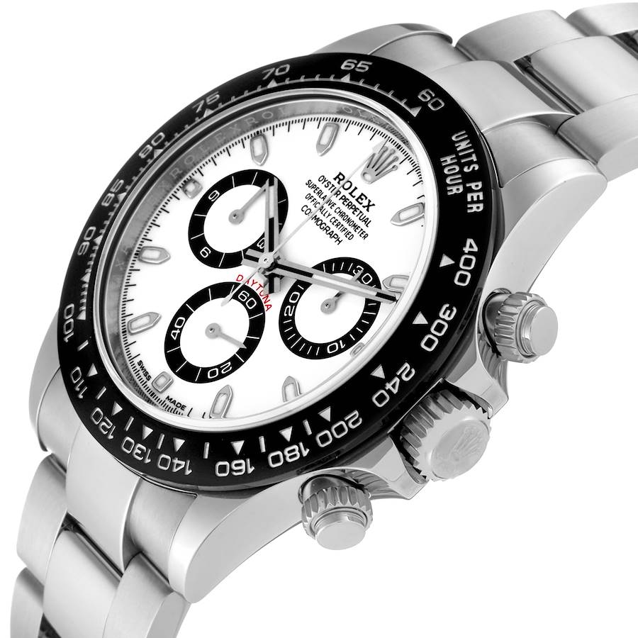 Men's Rolex Daytona "Panda" 40mm Stainless Steel Watch with White Chronograph Dial. (Pre-Owned 116500)