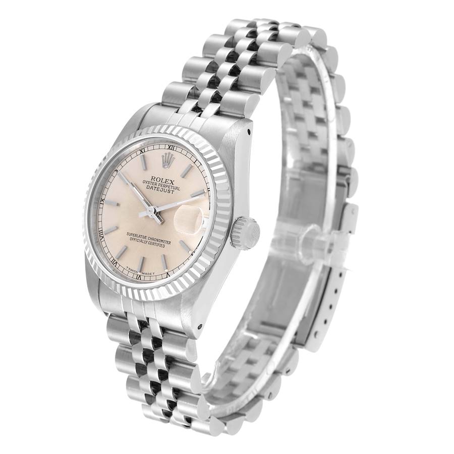 Ladies Rolex DateJust 31mm Midsize Stainless Steel Wristwatch with Silver Dial & Fluted Bezel. (Pre-Owned 68274)