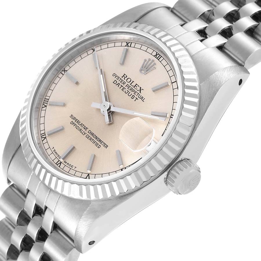 Ladies Rolex DateJust 31mm Midsize Stainless Steel Wristwatch with Silver Dial & Fluted Bezel. (Pre-Owned 68274)