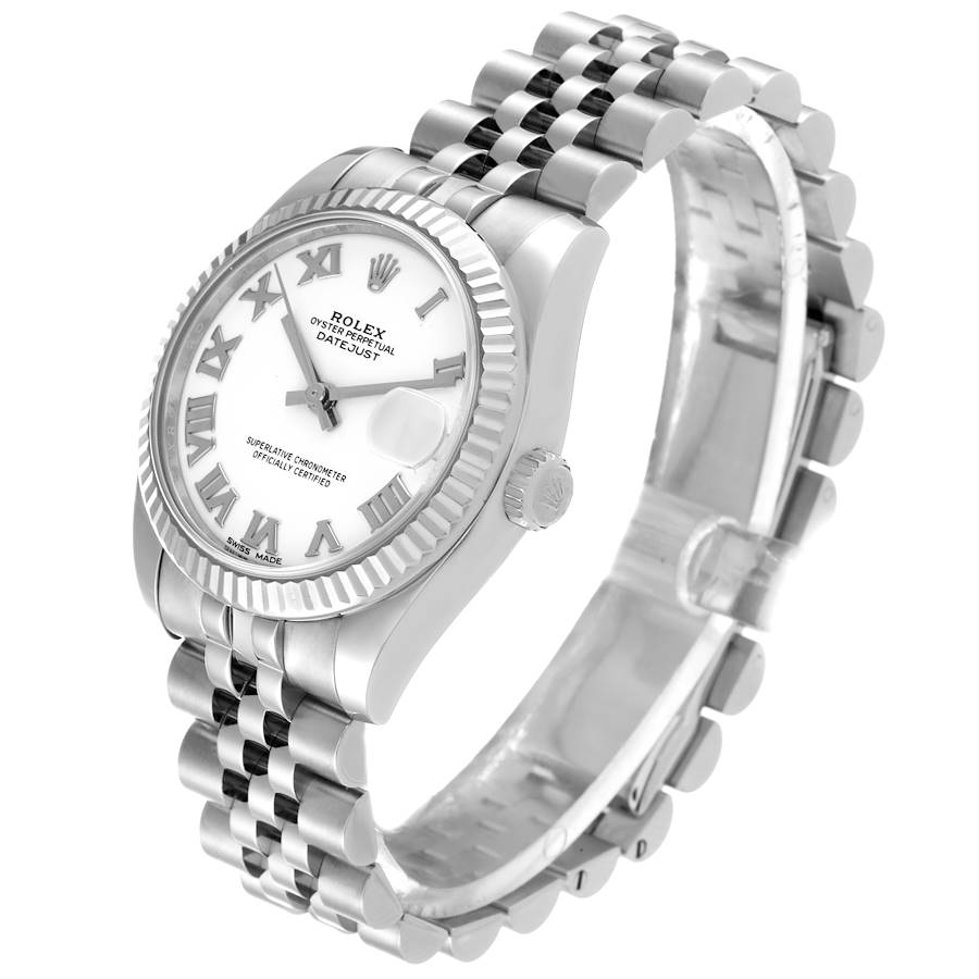 Ladies Rolex DateJust 31mm Midsize Stainless Steel Wristwatch w/ White Roman Numeral Dial & Fluted Bezel. (Pre-Owned)