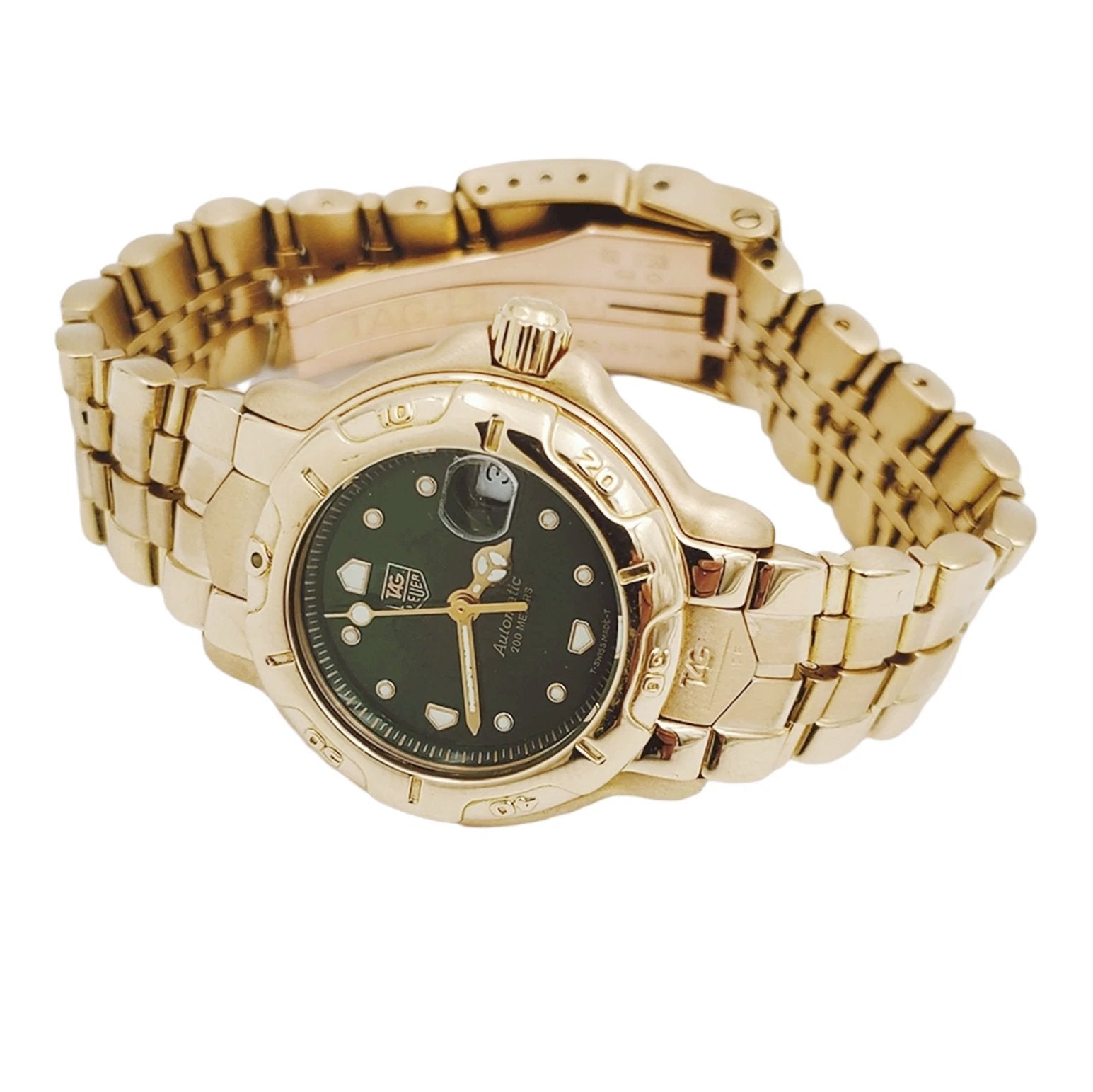 Tag Heuer Automatic WH234 18K Solid Gold Green Dial 200m Lady's Dive Watch