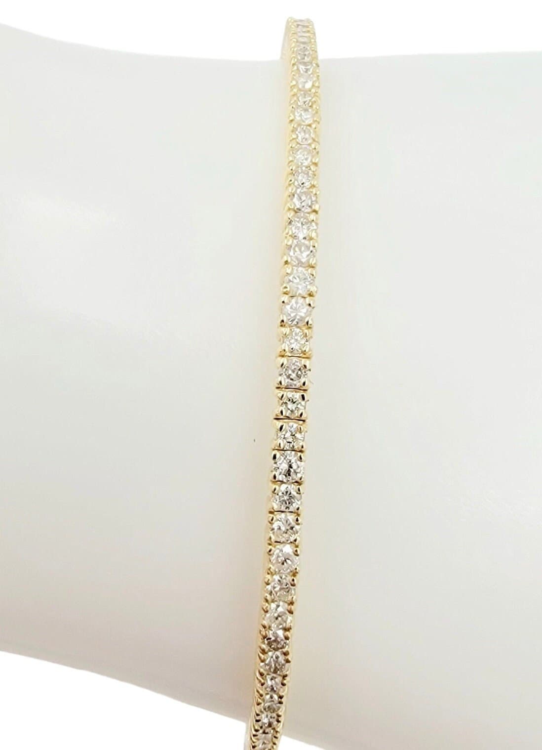 14k yellow gold diamond flex bangle