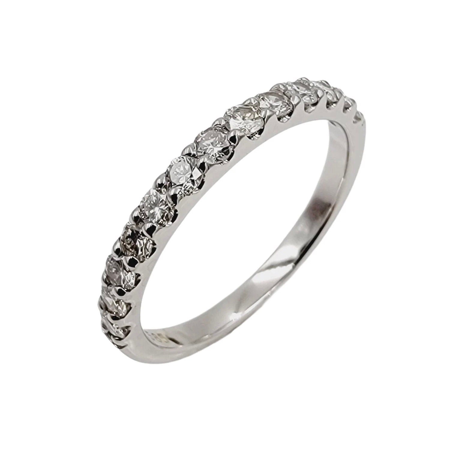 14k white Gold Diamond Half Eternity Band