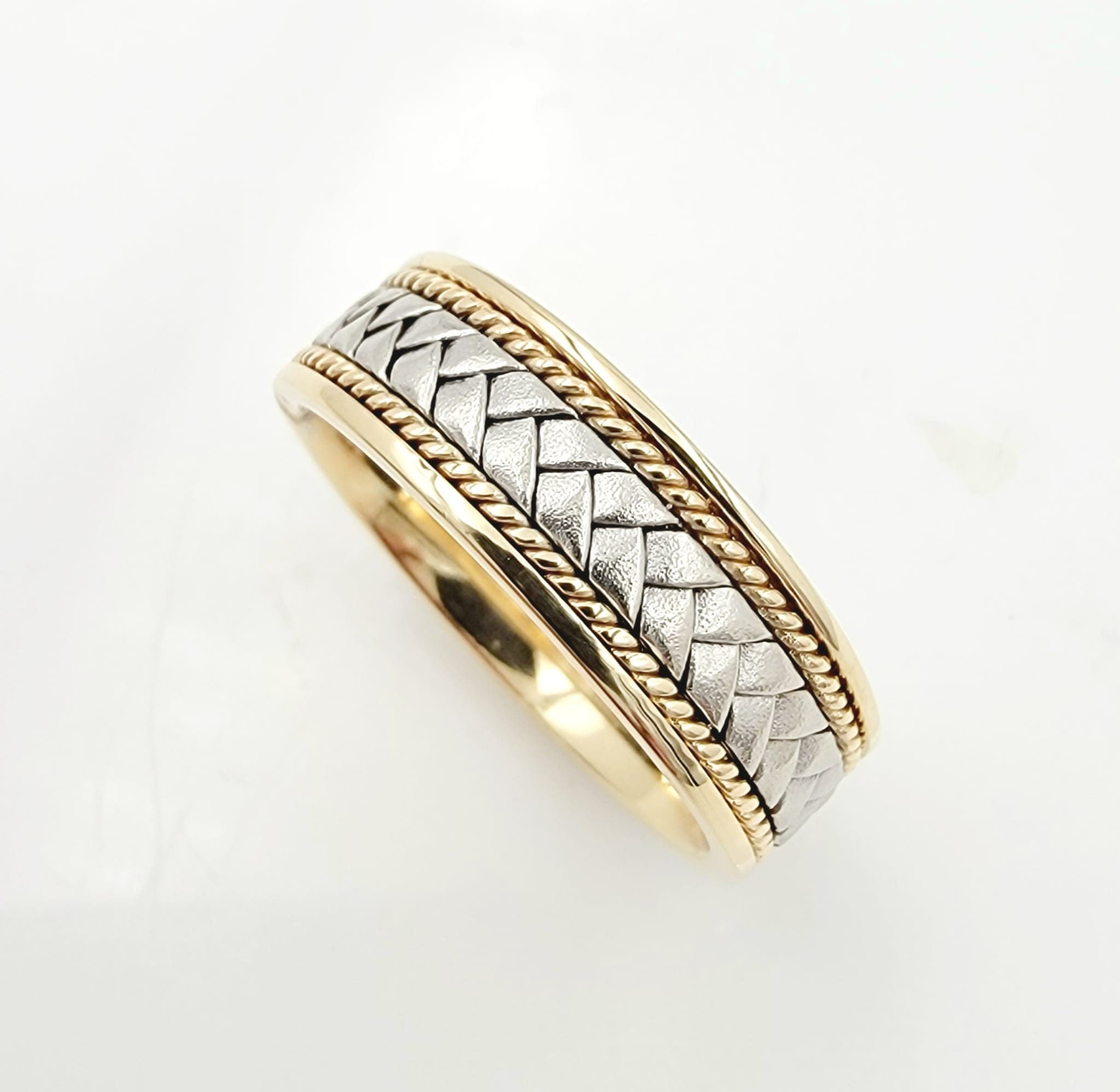 Mens 14k 2 Toned Gold Ring.