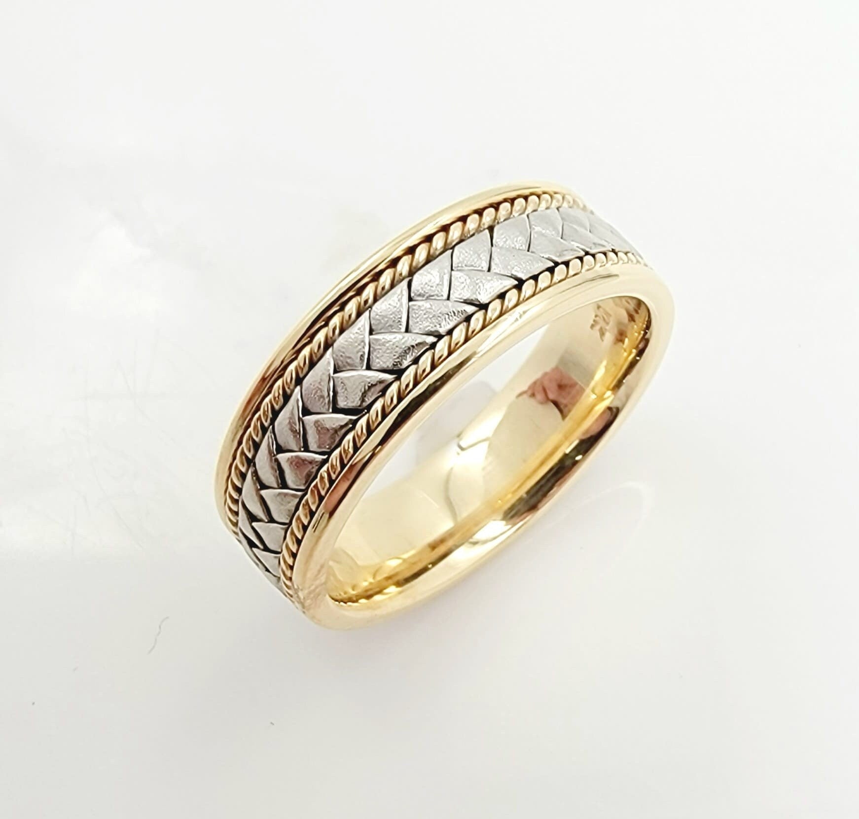 Mens 14k 2 Toned Gold Ring.