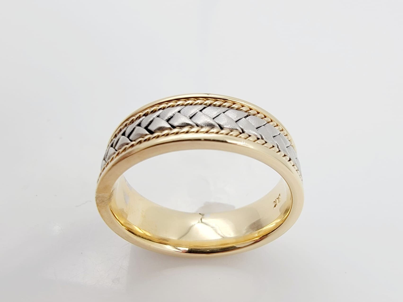 Mens 14k 2 Toned Gold Ring.