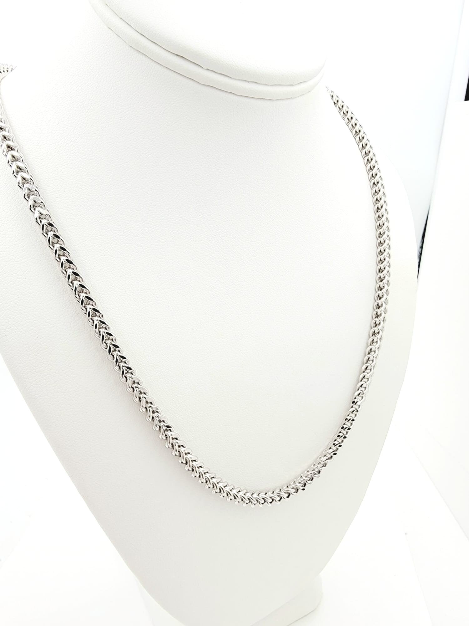 14k White Gold Solid Franco Chain