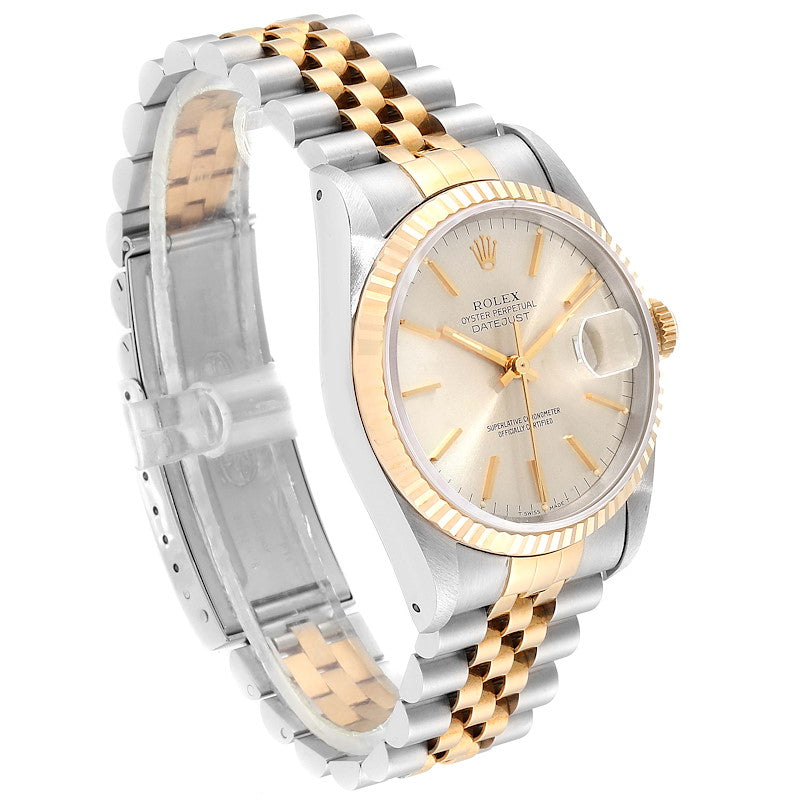 Rolex Datejust Mens 2Tone Gold Stainless Steel Watch with Silver Dial 1601 (Sku B2092262BCMT)